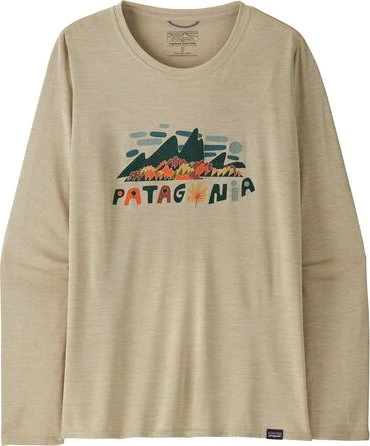 Patagonia Capilene Cool Daily Graphic Funktionsshirt langarm fitz roy foliage: pumice x-dye (Damen)