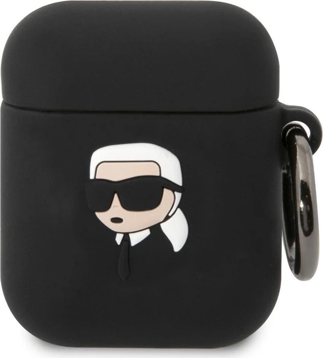 Karl Lagerfeld NFT Karl Head 3D Silicone Case für Apple AirPods 1/2 schwarz