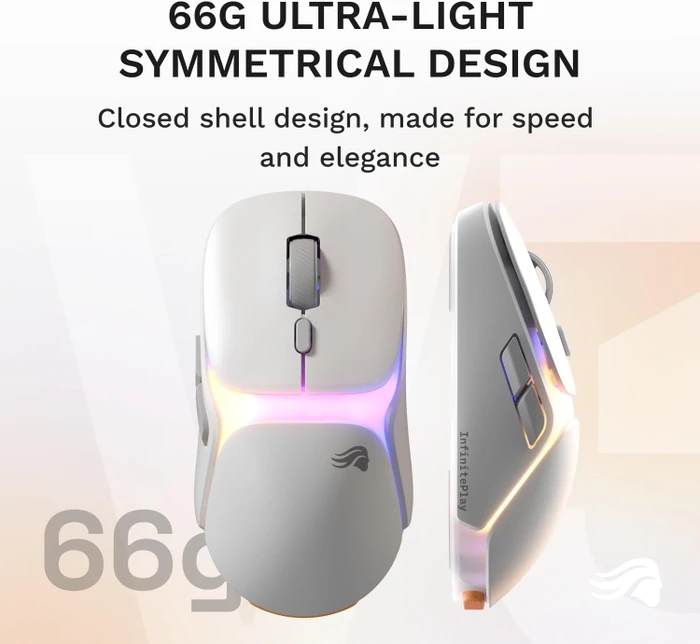 Glorious Model O3 8K Wireless mit Ladestation, weiß, USB/Bluetooth