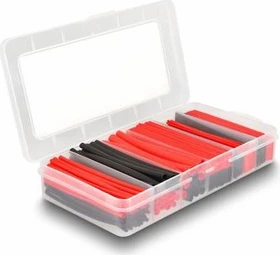 DeLOCK Schrumpfschlauch Sortiment, Schrumpfungsrate 2:1, 95mm, schwarz/rot, 196 Stück