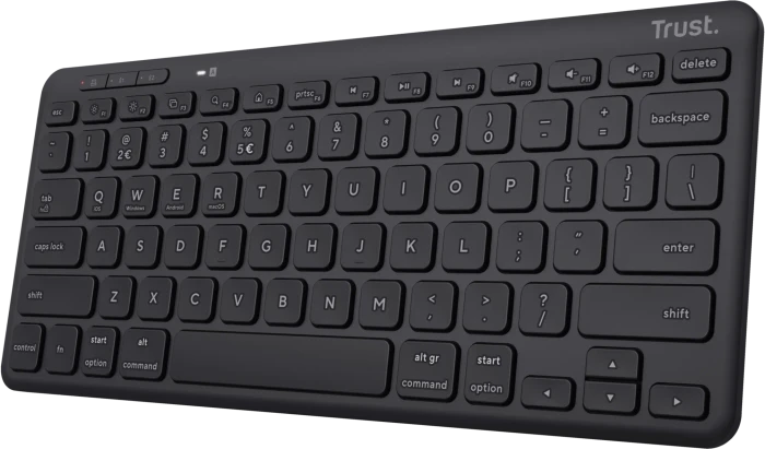 Trust Lyra Compact Wireless Keyboard, schwarz, USB/Bluetooth, US