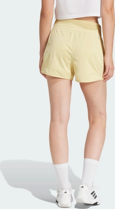 adidas Pacer Essentials Knit High-Rise Shorts powder yellow/white (Damen)