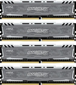 Crucial Ballistix Sport LT grau UDIMM 64GB Kit, DDR4-3200, CL16-18-18, 2RX8