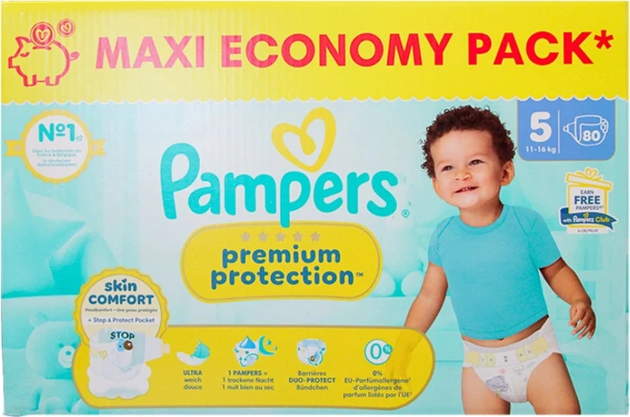 Pampers Premium Protection Gr.5 Einwegwindel, 11-16kg, 80 Stück