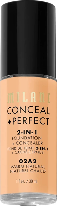 Milani Conceal + Perfect 2-in-1 Foundation + Concealer 02A2 warm natural, 30ml
