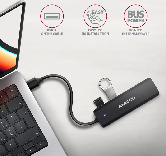 Axagon USB-Hub, 4x USB-A 3.0, USB-A 3.0 [Stecker]