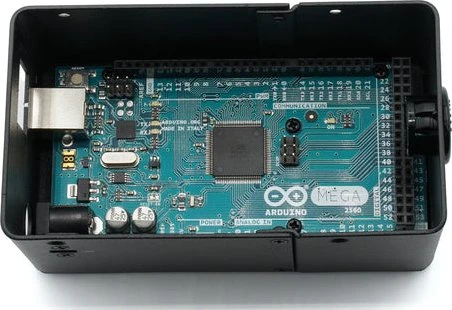 KKSB Aluminiumgehäuse für Arduino Mega Rev3 (inkl. Arduino Shield)/Uno Rev3 (inkl. Arduino Shield), schwarz