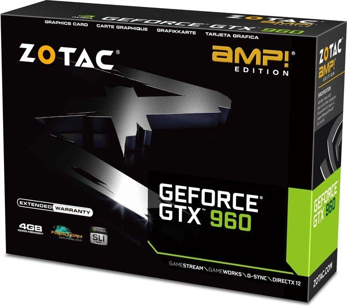 Zotac GeForce GTX 960 AMP!, 4GB GDDR5, DVI, HDMI, 3x DP