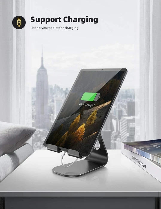 Lamicall Tablet Stand S, Aluminium Tablet- und Smartphone-Ständer, Tablet-Stand 4-13", schwarz, verstellbar