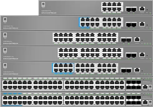 Grandstream GWN7800 Pro Series Rackmount Gigabit Managed Switch, 48x RJ-45, 6x SFP+, 400W PoE+