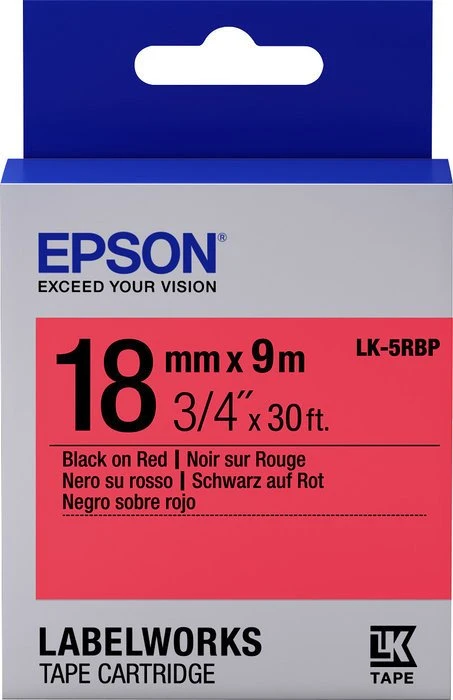 Epson LK-5RBP Beschriftungsband, 18mm, schwarz/rot