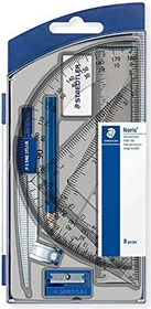 Staedtler Noris Club 550 Geometrie Set 8-teilig, silber/blau, Klappdeckeletui