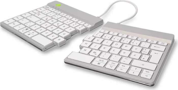 R-Go Split Break, weiß/silber, USB/Bluetooth, DE