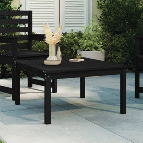 vidaXL Loungetisch Massivholz Kiefer 82.5x82.5cm schwarz