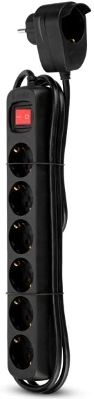REV Ritter Powersplit-Steckdosenleiste 6+1, 7-fach, 2m, schwarz