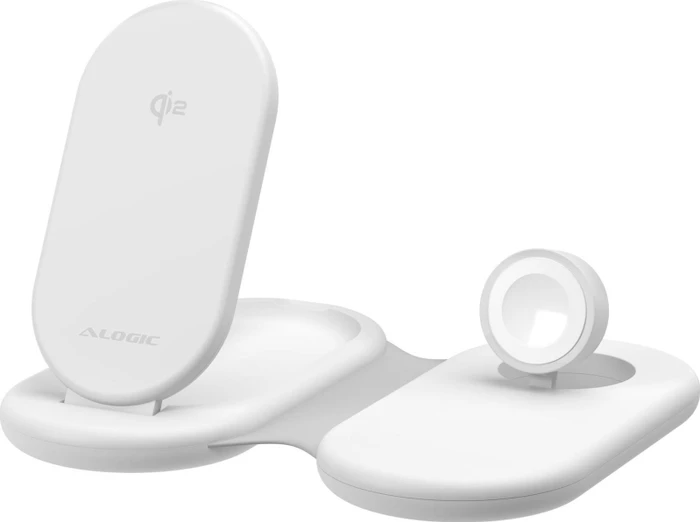 Alogic PackAway 3-in-1 Qi2 Fast Wireless Charger weiß