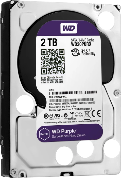 Western Digital WD Purple 2TB, 24/7, 512e / 3.5" / SATA 6Gb/s