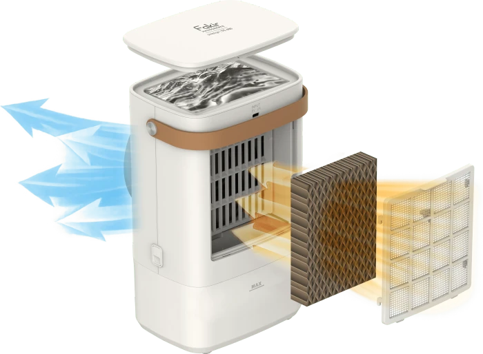 Fakir TC 400 Air Cooler Turmventilator/Luftkühler off white