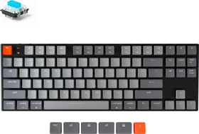 Keychron K1 V4, 80% TKL, LEDs weiß, schwarz, Gateron LOW PROFILE BLUE, USB/Bluetooth, US