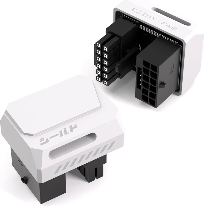 EZDIY-FAB 12V-2x6 Winkeladapter 180°, Variante STD, Sense-Pins an der Oberseite, weiß