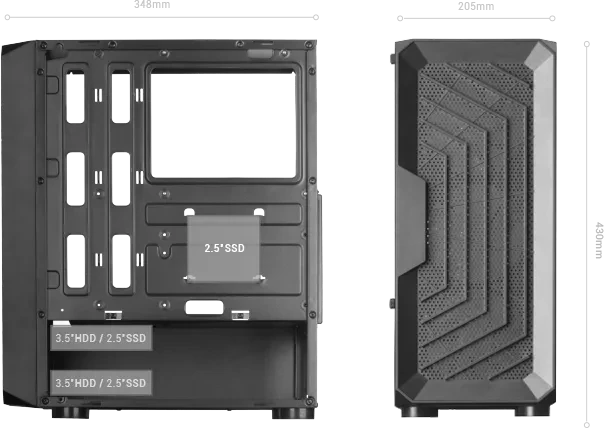 Mars Gaming MC-2000 Black, Glasfenster