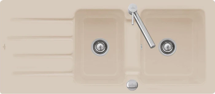 Villeroy & Boch Architectura 1160x510mm Einbau Becken reversibel mit Ablauffernbedienung almond