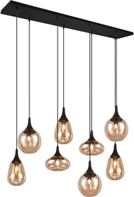 Trio Lumina Pendelleuchte 8-flammig schwarz/orange