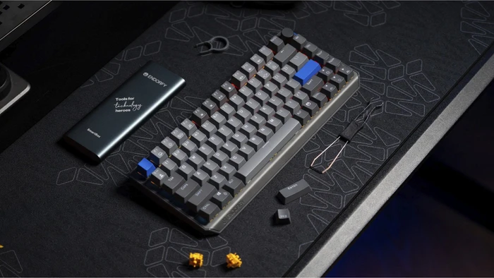 Endorfy Thock V2 75% Wireless, PBT, grau, LEDs RGB, hot-swap, Endorfy YELLOW, USB/Bluetooth, US