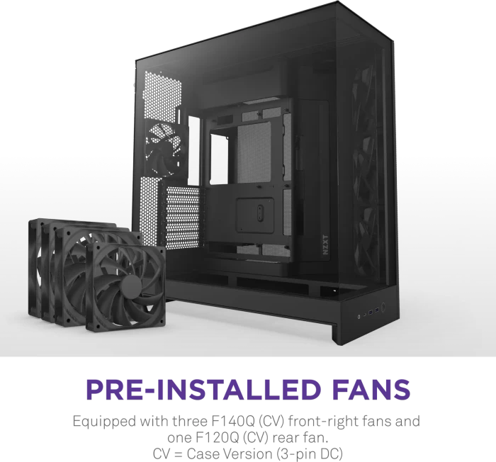 NZXT H9 Flow [2025] Black, schwarz, Glasfenster