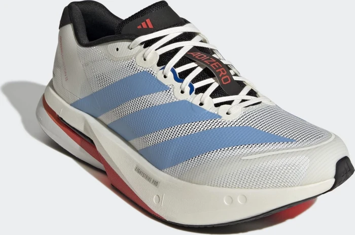 adidas Adizero Boston 13 off white/light blue/gold metallic (Herren)