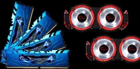 G.Skill RipJaws 4 blau + Turbulence UDIMM 16GB Kit, DDR4-3400, CL16-18-18-38