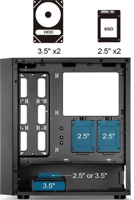 SilverStone Fara R1 V2, schwarz, Glasfenster