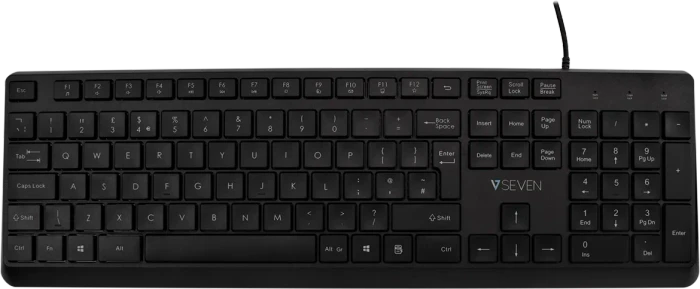 V7 KU350 Pro Tastatur, schwarz, USB, UK