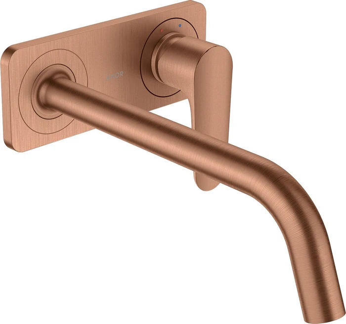Hansgrohe Axor Citterio M Waschbeckenarmatur mit Platte 227mm brushed red gold