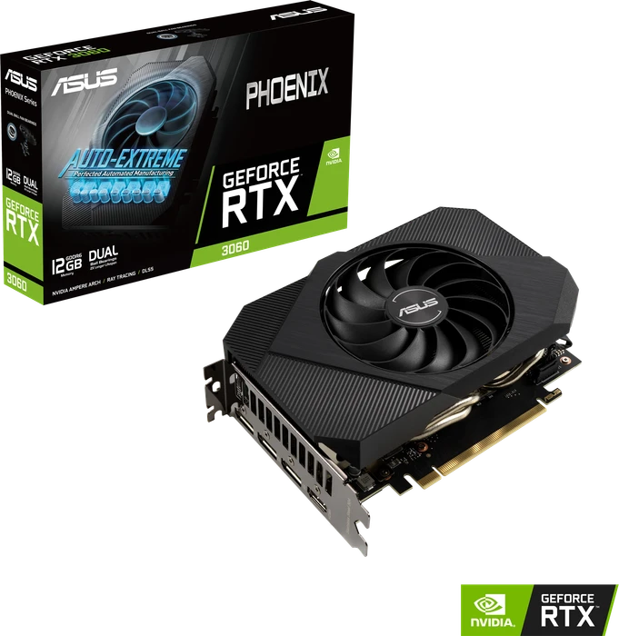 ASUS Phoenix GeForce RTX 3060, PH-RTX3060-12G, 12GB GDDR6, HDMI, 3x DP
