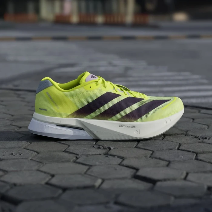 adidas Adizero Boston 13 solar yellow/aurora plum/powder plum (Herren)