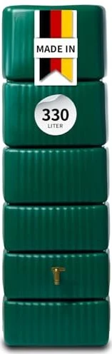 4rain Slim Wandtank-Regenwassertank 300l dunkelgrün