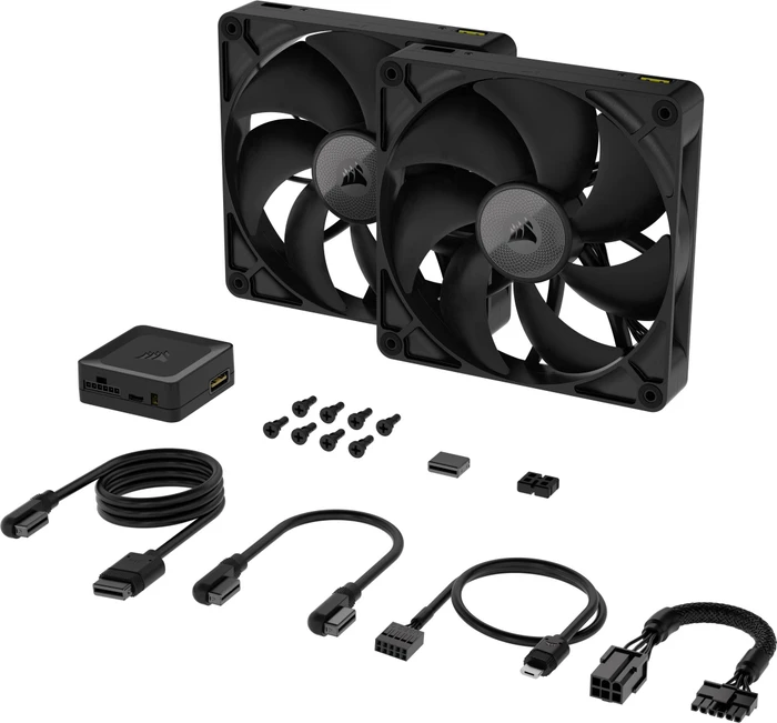 Corsair RX Series iCUE LINK RX140 PWM, schwarz, LED-Steuerung, 140mm, 2er-Pack