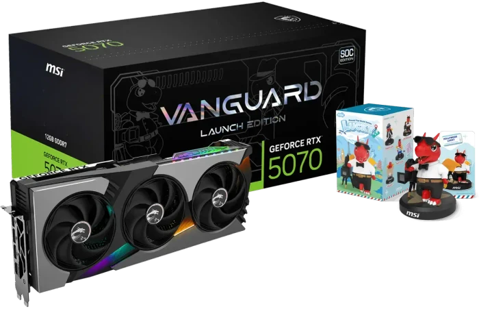 MSI GeForce RTX 5070 12G Vanguard SOC Launch Edition, G5070-12VGSL, 12GB GDDR7, HDMI, 3x DP