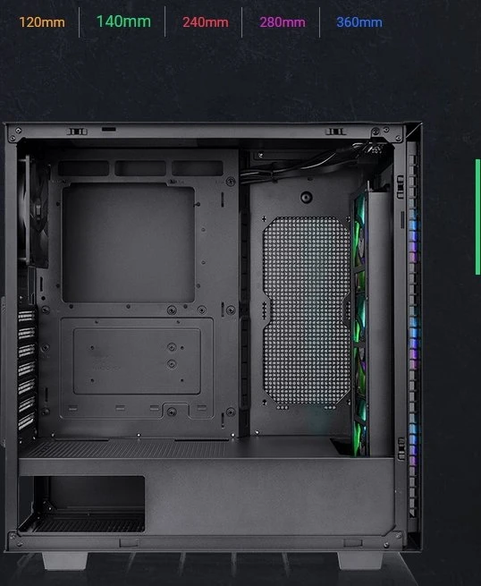 Thermaltake Divider 300 TG ARGB, schwarz, Glasfenster