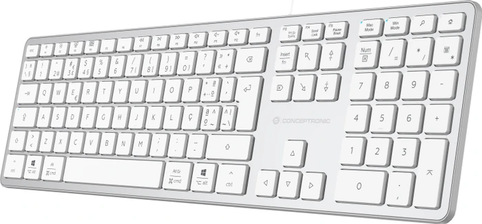 Conceptronic KAYNE02WPT Slim-Tastatur, weiß, USB, PT
