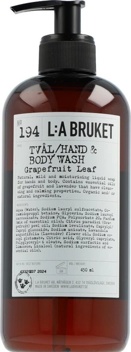 L:A Bruket No 194 Grapefruit Leaf Hand & Body Wash, 450ml