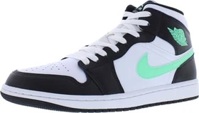 Nike Air Jordan 1 Mid white/black/green glow (Herren)