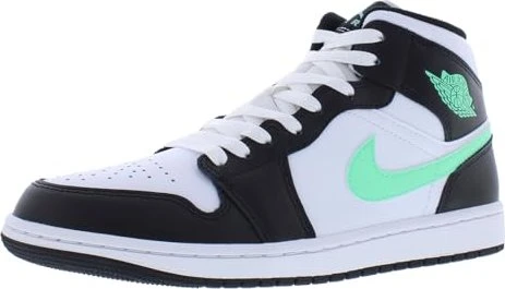 Nike Air Jordan 1 Mid white/black/green glow (Herren)
