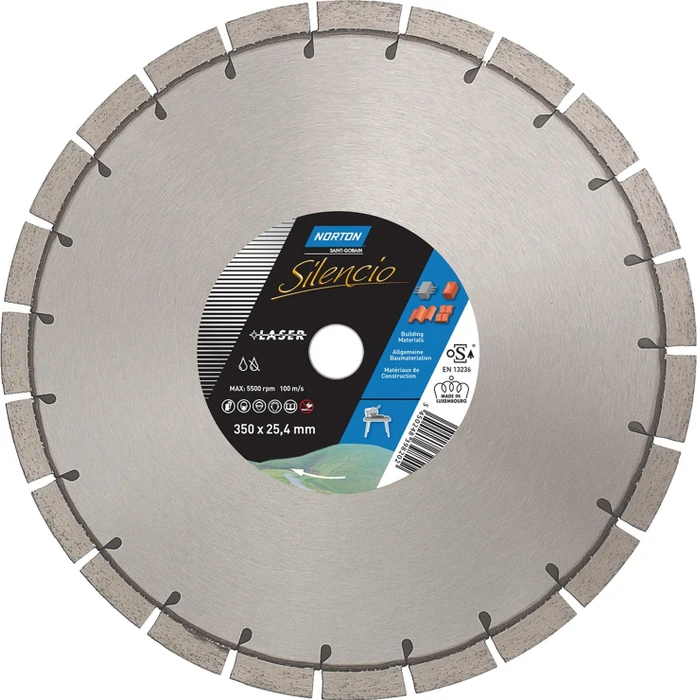 Norton Clipper Extreme Beton Silencio Diamanttrennscheibe, 350x3.1x25.4mm, 1 Stück