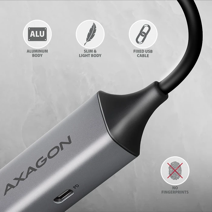 Axagon Gigabit LAN-Adapter, RJ-45, USB-C 3.0, 100W PD [Stecker]