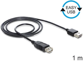 DeLOCK EASY-USB 2.0 Verlängerungskabel, USB-A [Stecker] auf USB-A [Buchse], 1m (83370)