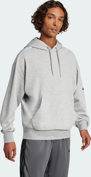 adidas Essentials Loose-Fit 3-Streifen Logo French Terry Hoodie medium grey heather/black (Herren)