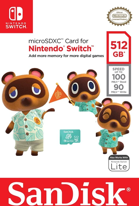 SanDisk Nintendo Switch R100/W90 512GB, UHS-I U3, Class 10