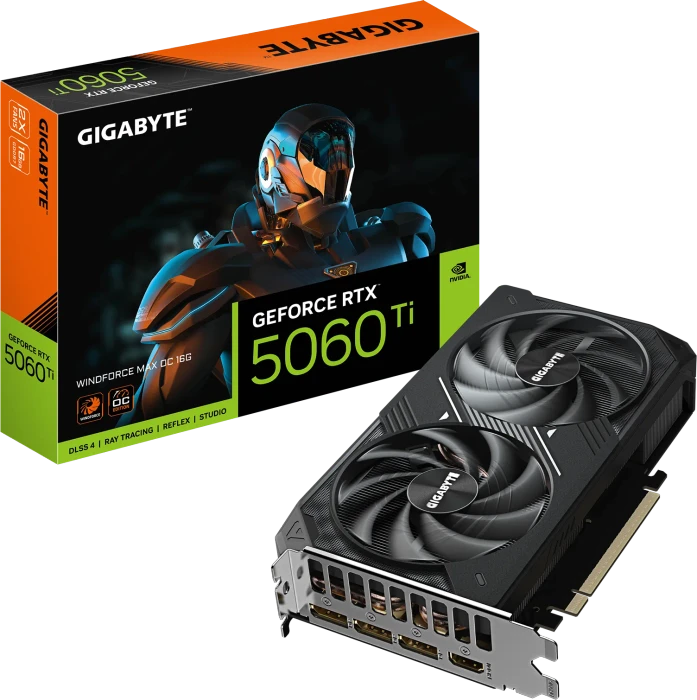 GIGABYTE GeForce RTX 5060 Ti Windforce MAX OC 16G, 16GB GDDR7, HDMI, 3x DP